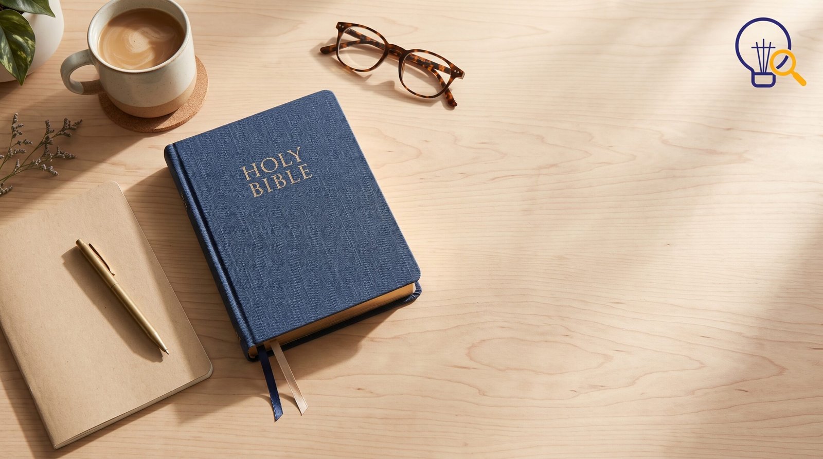Morning desk with Bible, notebook, and coffee set up for a 10-minute daily devotion